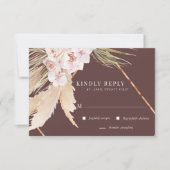 Tropische Elegant Floral RSVP-kaart RSVP Kaartje (Voorkant)