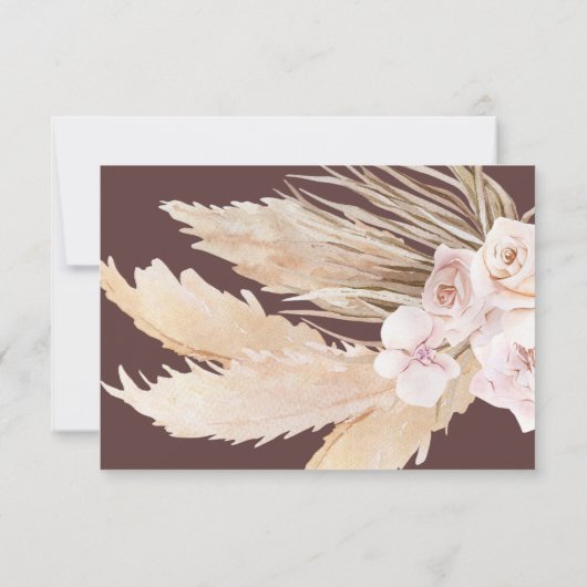 Tropische Elegant Floral RSVP-kaart RSVP Kaartje (Achterkant)