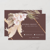 Tropische Elegant Floral RSVP-kaart RSVP Kaartje (Voorkant / Achterkant)