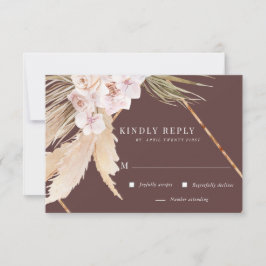 Tropische Elegant Floral RSVP-kaart RSVP Kaartje
