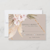 Tropische Elegant Floral RSVP-kaart RSVP Kaartje (Voorkant)