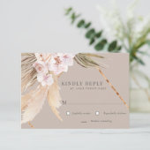 Tropische Elegant Floral RSVP-kaart RSVP Kaartje (Staand voorkant)