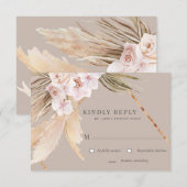 Tropische Elegant Floral RSVP-kaart RSVP Kaartje (Voorkant / Achterkant)