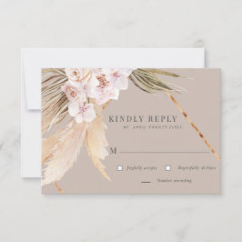 Tropische Elegant Floral RSVP-kaart RSVP Kaartje