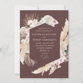 Tropische elegant floral Weddenschap Kaart (Voorkant)