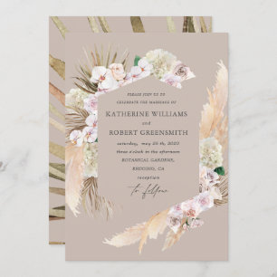Tropische elegant floral Weddenschap Kaart