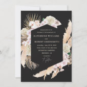 Tropische elegant floral Weddenschap Kaart (Voorkant)