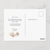 tropische elegant florale bridesmaïde briefkaart (Achterkant)