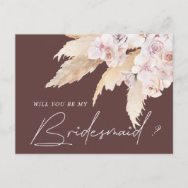 tropische elegant florale bridesmaïde briefkaart