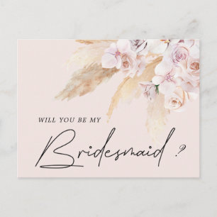 tropische elegant florale bridesmaïde briefkaart