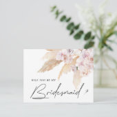 tropische elegant florale bridesmaïde briefkaart (Staand voorkant)