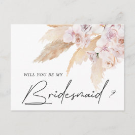 tropische elegant florale bridesmaïde briefkaart