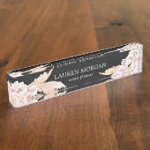 tropische elegant flormonogram naambordje (Zijkant)