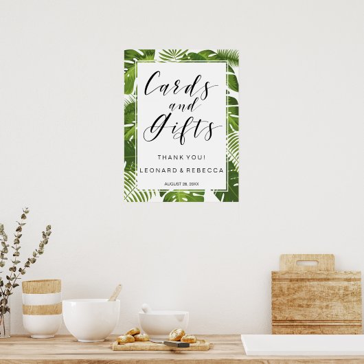 Tropische Elegant-Kaarten en cadeautwitbord Poster (Keuken)