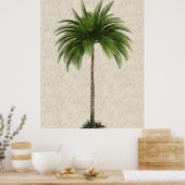  tropische elegant marmer met palmboom poster (Keuken)