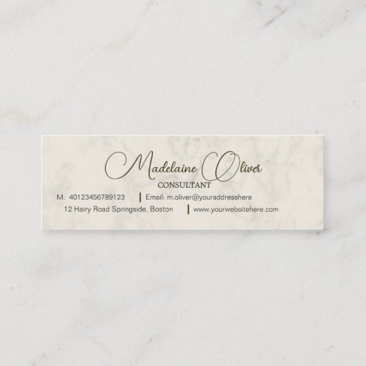  tropische elegant palmboom mini visitekaartje (Achterkant)