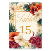 Tropische Elegante Bloemen Tafelnummer (Voorkant)