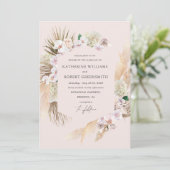 Tropische elegante bloemige trouwkaart kaart (Staand voorkant)
