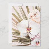 Tropische elegante bloemige trouwkaart kaart (Achterkant)
