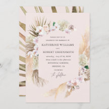 Tropische elegante bloemige trouwkaart