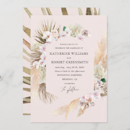 Tropische elegante bloemige trouwkaart kaart