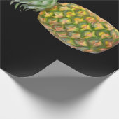 Tropische elegante gele zwarte anananas cadeaupapier (Hoek)