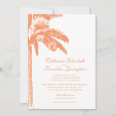 Tropische Elegante Palm Tree Wedding Kaart (Voorkant)