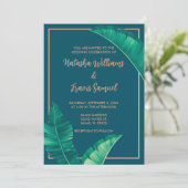 Tropische elegante palmbladeren kaart (Staand voorkant)