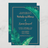 Tropische elegante palmbladeren kaart (Voorkant / Achterkant)