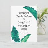 Tropische elegante palmbladeren kaart (Staand voorkant)