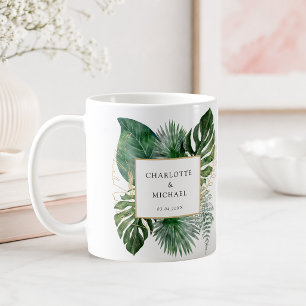 Tropische Elegante Plant Trendende Trouw Koffiemok