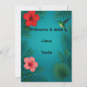 Tropische elegante trouwkaart – Hibiscus Kaart