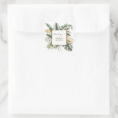 Tropische elegante Waterverf Palms Dank u Vierkante Sticker (Tas)