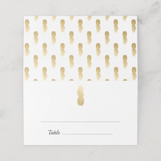 Tropische elegantie | ananas bruiloft plaats kaart plaatskaartje (Buitenkant ongevouwen)