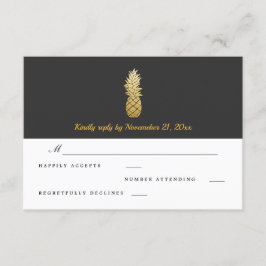 Tropische elegantie | Ananas bruiloft RSVP Kaartje