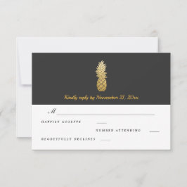 Tropische elegantie | Ananas bruiloft RSVP Kaartje