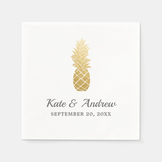 Tropische elegantie | Ananas bruiloft Servet (Voorkant)