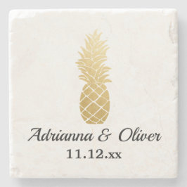 Tropische elegantie | Ananas bruiloft Stenen Onderzetter