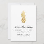 Tropische Elegantie | Ananas Save The Date Kaart (Voorkant)