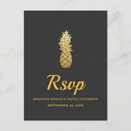 Tropische Elegantie | Ananas Trouw-RSVP Uitnodiging Briefkaart