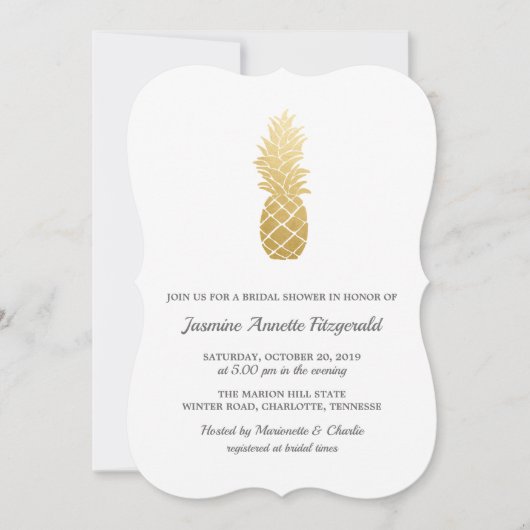 Tropische elegantie | Ananas-Vrijgezellenfeest Kaart (Voorkant)