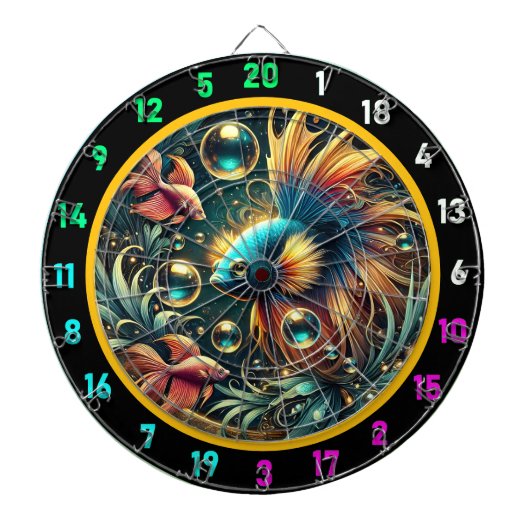 Tropische elegantie Betta Dartboard Design Dartbord (Voorkant)