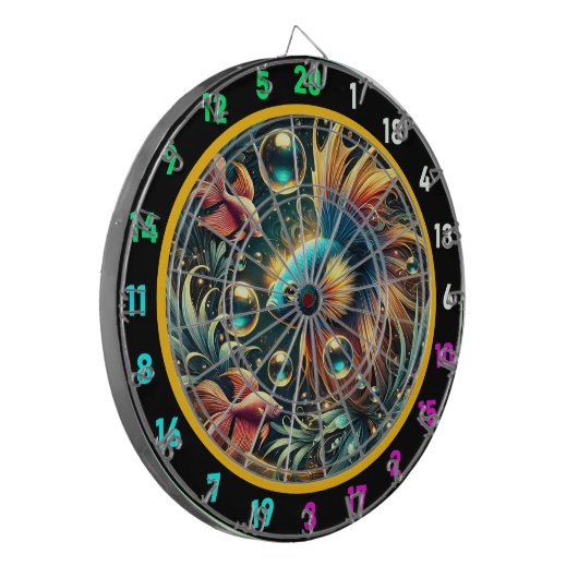 Tropische elegantie Betta Dartboard Design Dartbord (Voorkant Links)