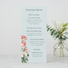 Tropische Elegantie Bloemachtig Huwelijksdiner Men Menu