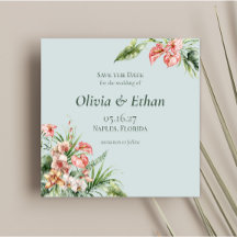 Tropische Elegantie Botanische Save the Date