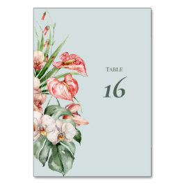 Tropische Elegantie Botanische Trouwtafel Nummer Kaart