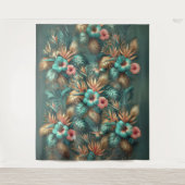 Tropische elegantie bruiloft achtergrond wandkleed (Voorkant)