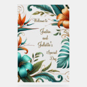 Tropische elegantie bruiloft welkom teken acryl bord (Voorkant)