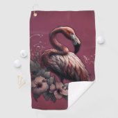 Tropische elegantie, de flamingo in de schemering. golfhanddoek (Insitu)