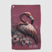Tropische elegantie, de flamingo in de schemering. golfhanddoek (Voorkant)